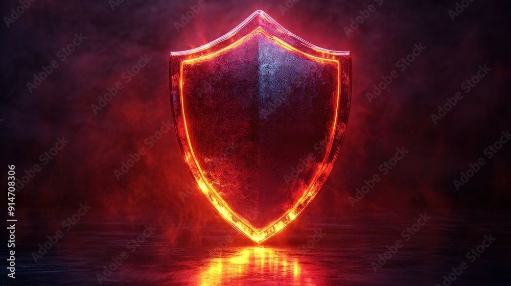 Fototapeta premium 3D Blender icon of a shield symbolizing insurance policy protection on an isolate background, clear and minimal, bright light. space for text
