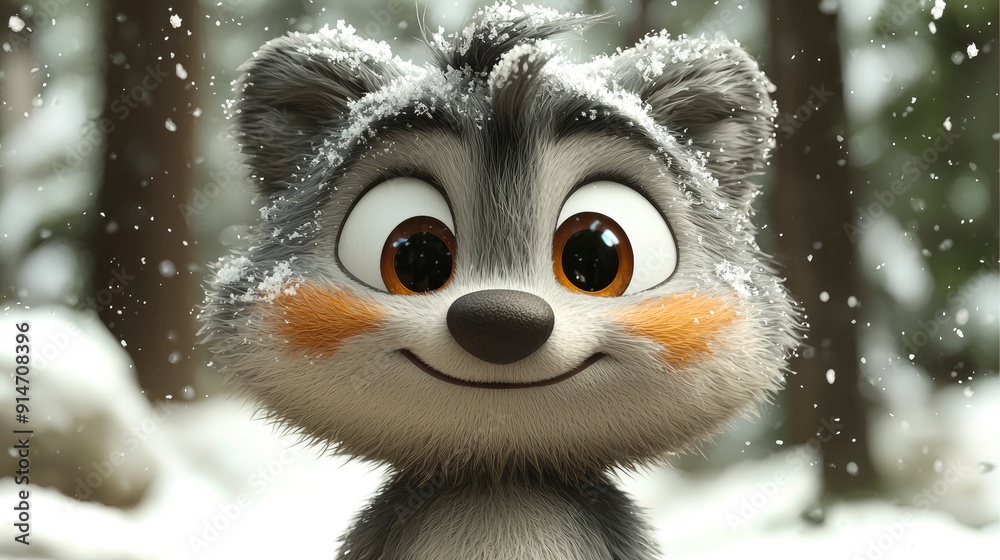 Adorable Animated Animal in a Winter Wonderland Adorable Animated Animal in a Winter Wonderland