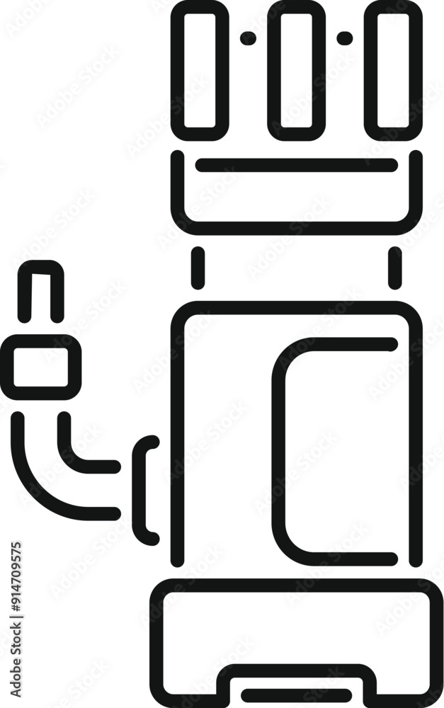 Simple outline icon representing a water pump, useful for websites and mobile apps Simple outline icon representing a water pump, useful for websites and mobile apps