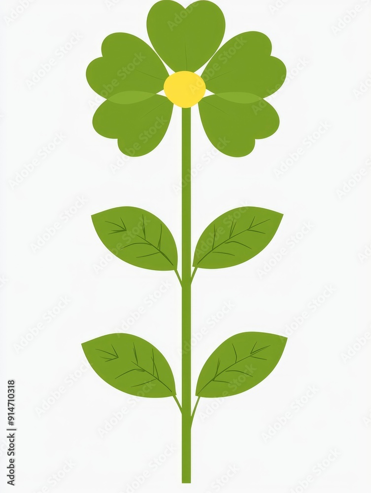 Simple Green Flower Illustration Simple Green Flower Illustration