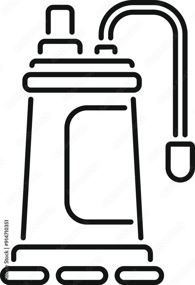 Oxygen concentrator generating an oxygen flow for respiratory therapy in outline style Oxygen concentrator generating an oxygen flow for respiratory therapy in outline style