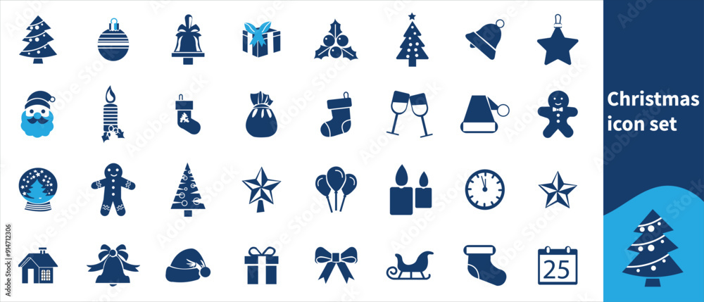 Christmas  day Icon Set, here are beautiful icons of different themes to celebrate Christmas day.