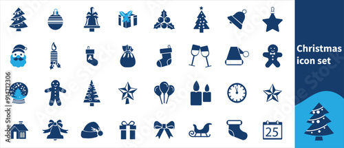 Christmas  day Icon Set, here are beautiful icons of different themes to celebrate Christmas day.