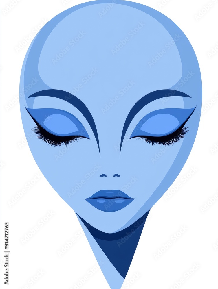 Close-up of an Alien's Face with Closed Eyes Close-up of an Alien's Face with Closed Eyes