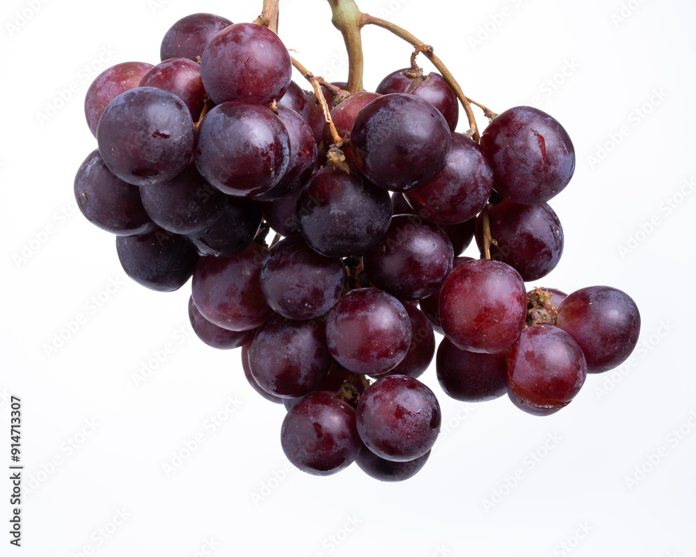 Bunch of Red Grapes on a White Background Bunch of Red Grapes on a White Background