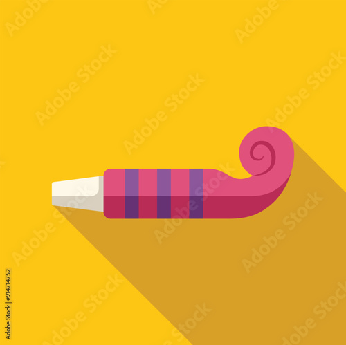 Pink party blower making noise, great design for any purposes