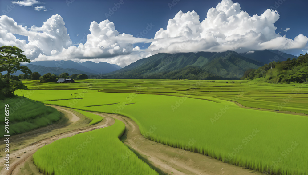 日本の夏の農村の風景 日本の夏の農村の風景
