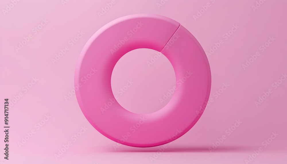3D circular diagram icon on a pink background a? 3D circular diagram icon on a pink background a?