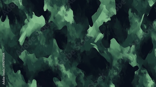 Dark Green Abstract Camouflage Texture Design