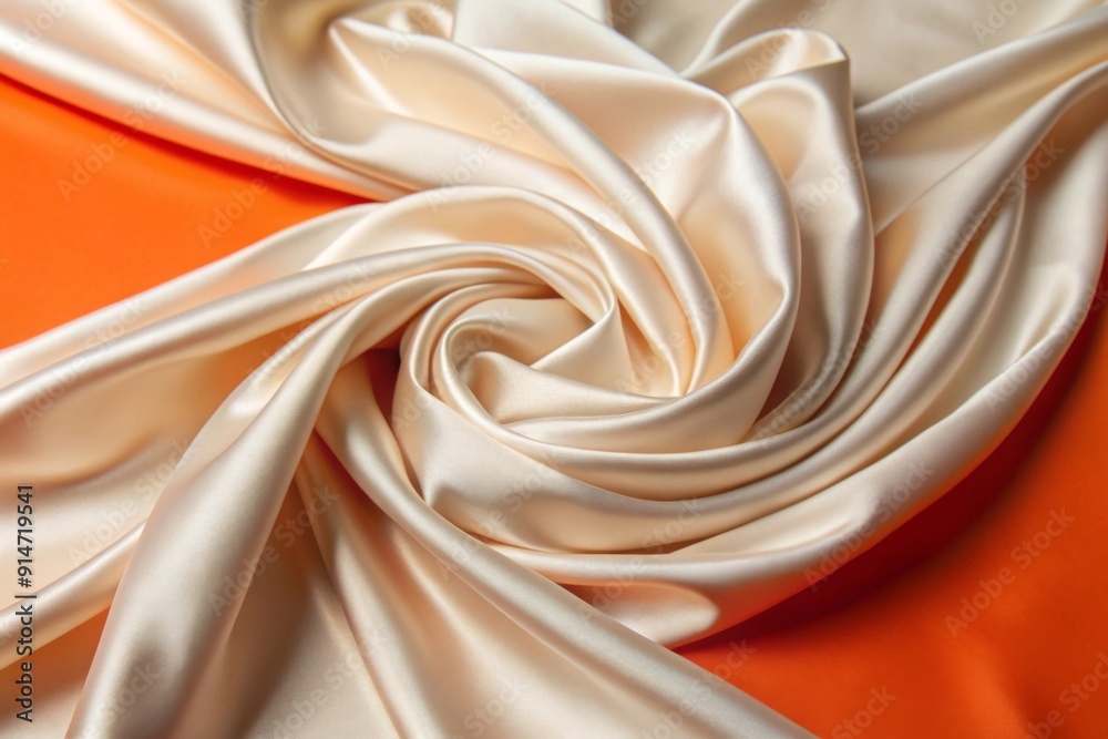 Obraz premium A white silk fabric, with a subtle and glossy sheen, exudes an aura of refined elegance