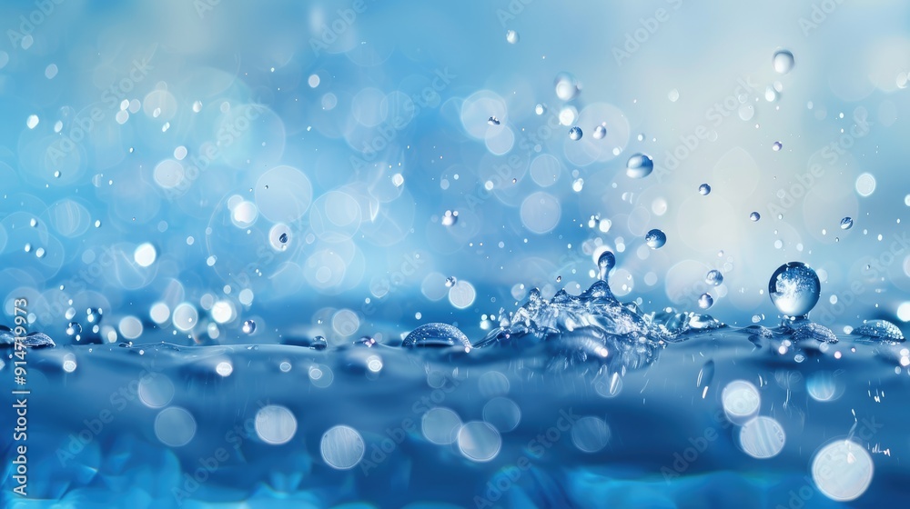 Blue background with abstract water droplets Blue background with abstract water droplets
