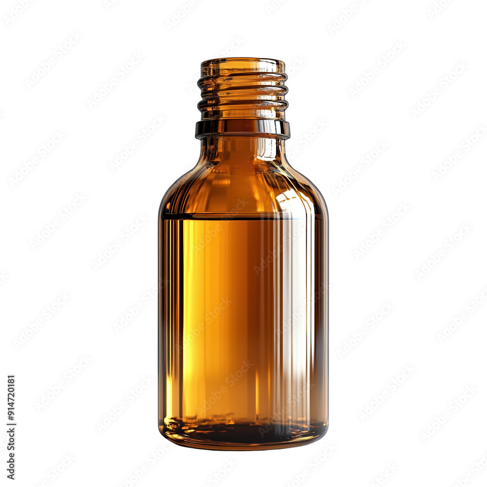 Brown glass bottle with liquid Brown glass bottle with liquid