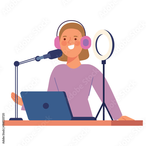 streamer female with headset