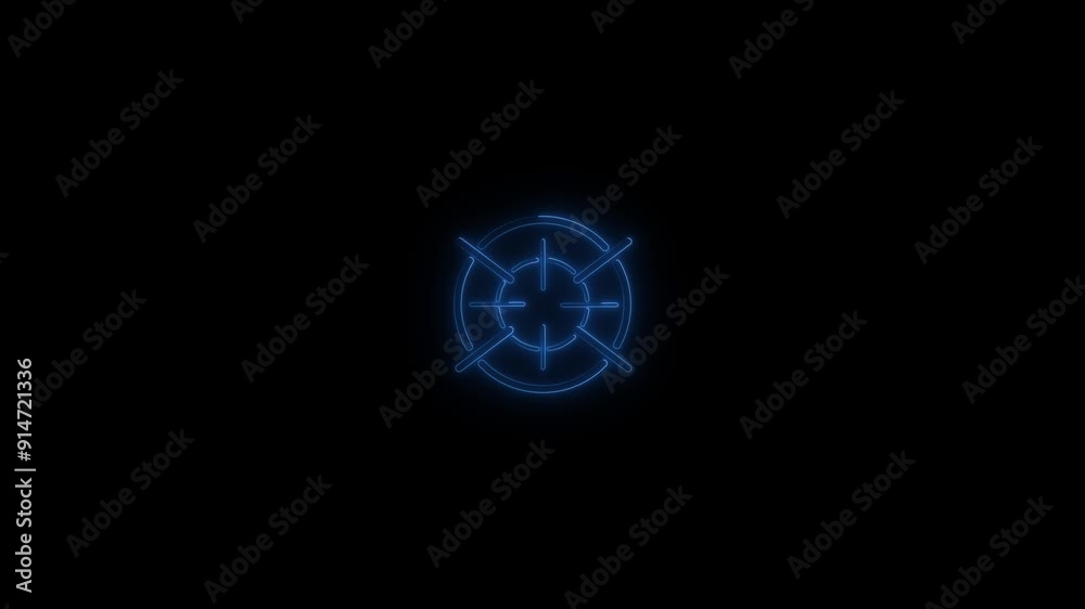 Animation video in neon light with specific icon. Animation video in neon light with specific icon.