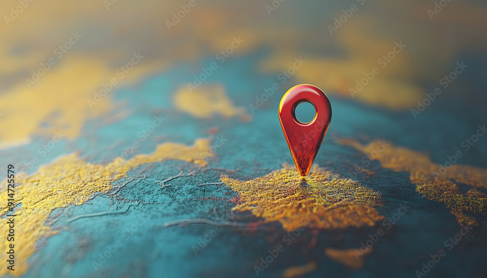 Location pin pointer on a 3D-rendered globe, symbolizing global ...