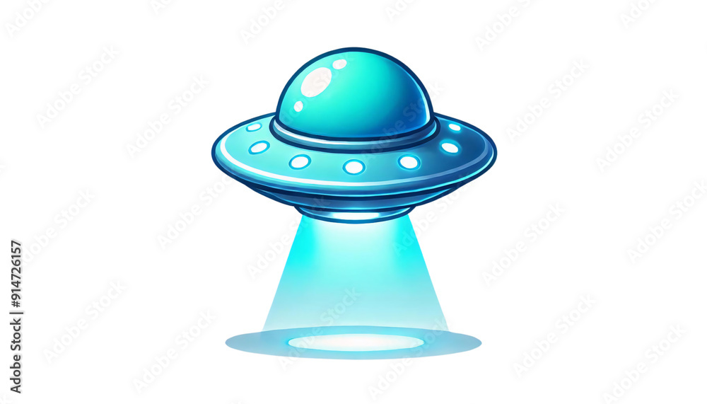 A cartoon-style UFO, on a transparent background A cartoon-style UFO, on a transparent background