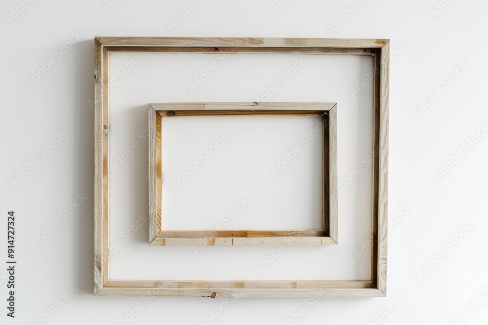 Serene minimalistic composition with double line frame and subtle elegance Serene minimalistic composition with double line frame and subtle elegance