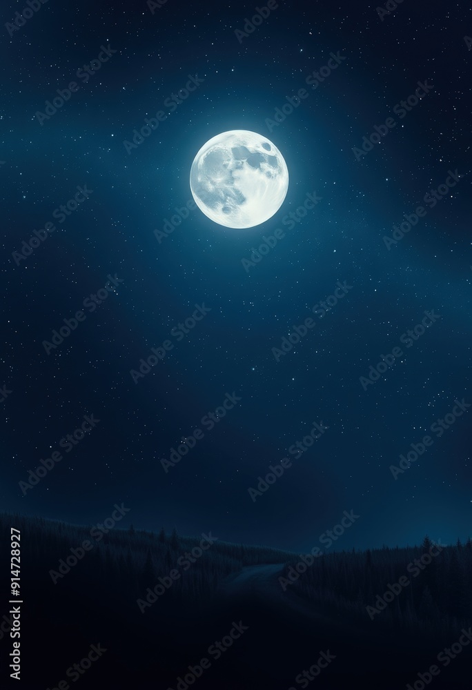 Full Moon Over Forest. Full Moon Over Forest.