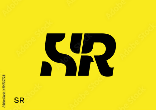 S R initial logo template photo