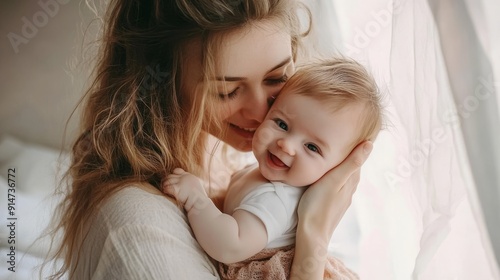 The light of maternal love: mother's decision, unswerving, maternal care: the warm moment of newborn and mother