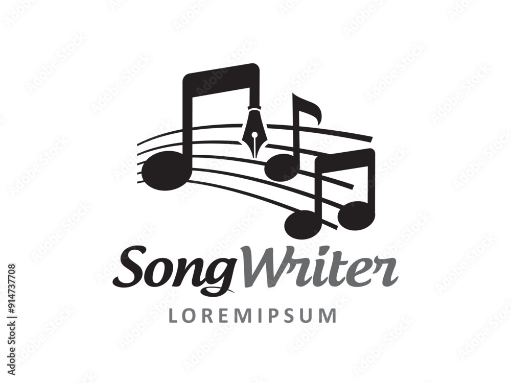 Song writer logo symbol or icon template