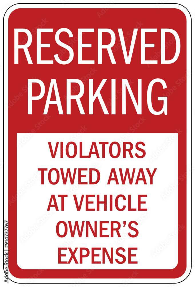 Assigned parking sign Assigned parking sign