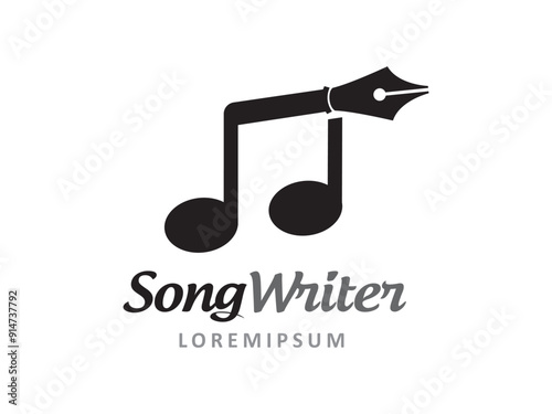 Song writer logo symbol or icon template