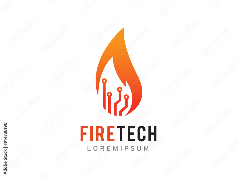 Fire Tech logo symbol or icon template Fire Tech logo symbol or icon template