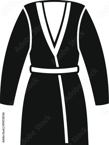 Simple icon of bathrobe with belt for getting ready in the morning