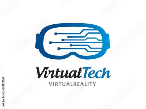 VR Technology logo symbol or icon template