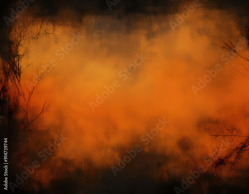 Orange and Black Grunge Halloween Texture