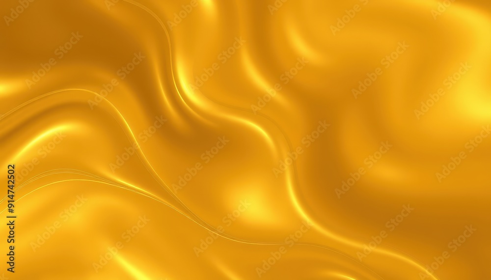 Obraz premium Abstract Gold Background with Smooth Wavy Lines.