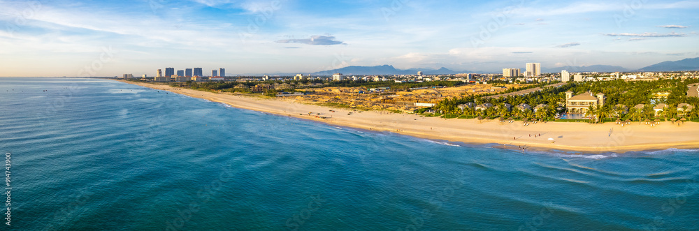 Fototapeta premium Aerial view of Non Nuoc Beach in Da Nang, Vietnam