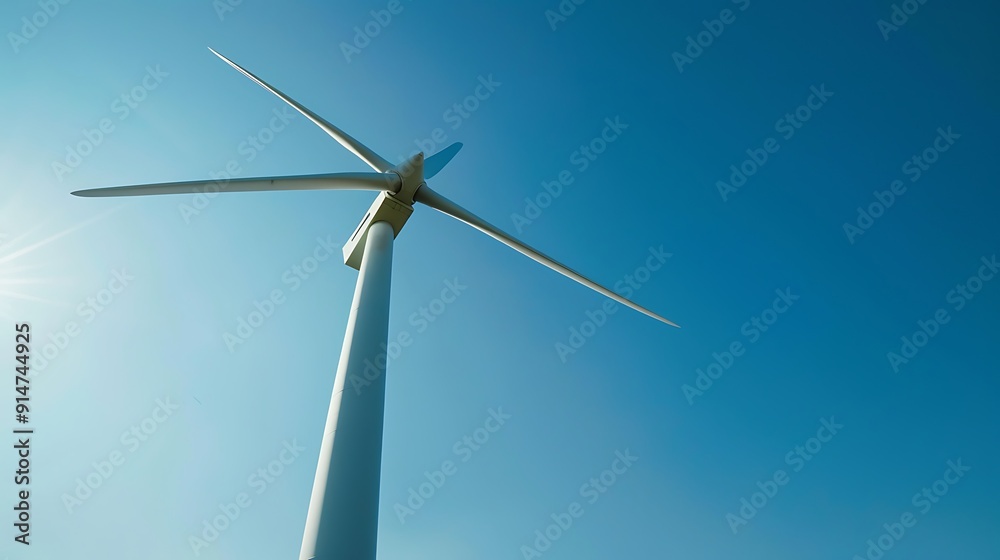 Wind Turbine Against a Clear Blue Sky Wind Turbine Against a Clear Blue Sky