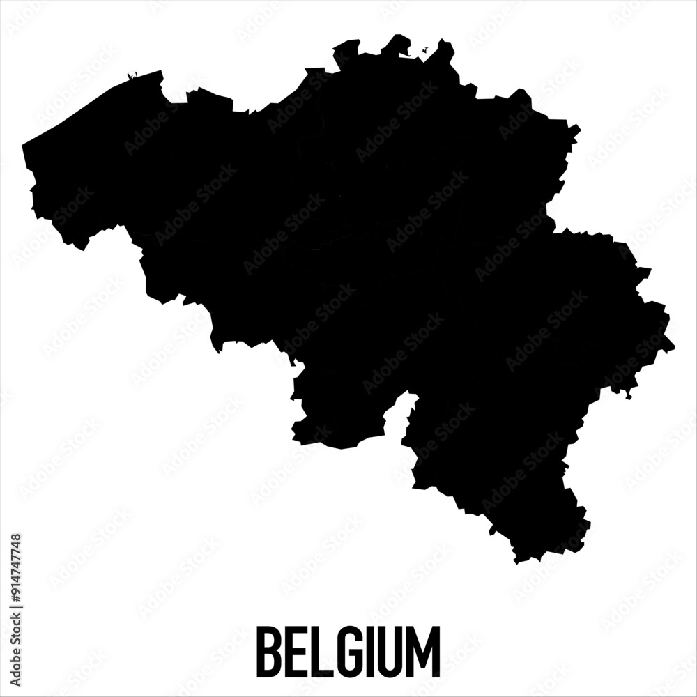 Belgium blank Vector Map on White Background. High-Detailed Black Silhouette Map of Azerbaijan. Belgium blank Vector Map on White Background. High-Detailed Black Silhouette Map of Azerbaijan.