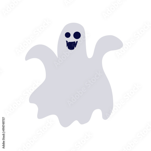 Halloween ghost silhouette vector illustration