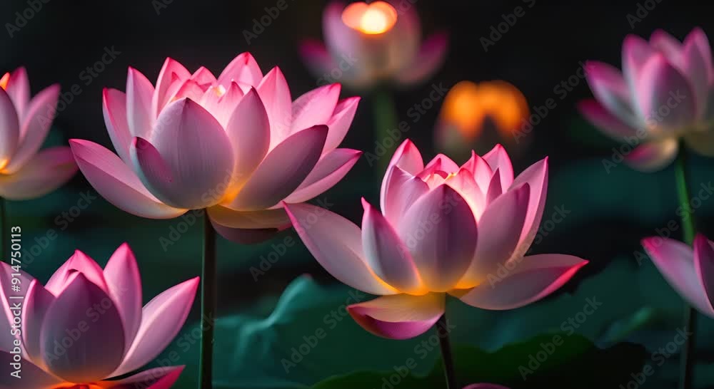 Lotus Flowers Illuminated Lotus Flowers Illuminated