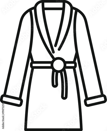 Simple line icon representing a bathrobe, perfect for websites and apps related to wellness and spas