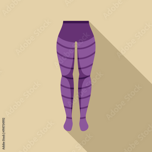 Purple striped tights, warm clothing for cold weather, modern fashion