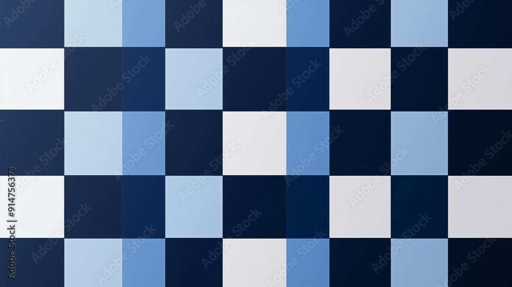 Modern Checker Pattern in Various Shades of Blue Modern Checker Pattern in Various Shades of Blue