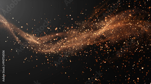 copper glitter explosion isolated on transparent background