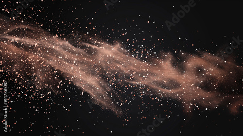 copper glitter explosion isolated on transparent background