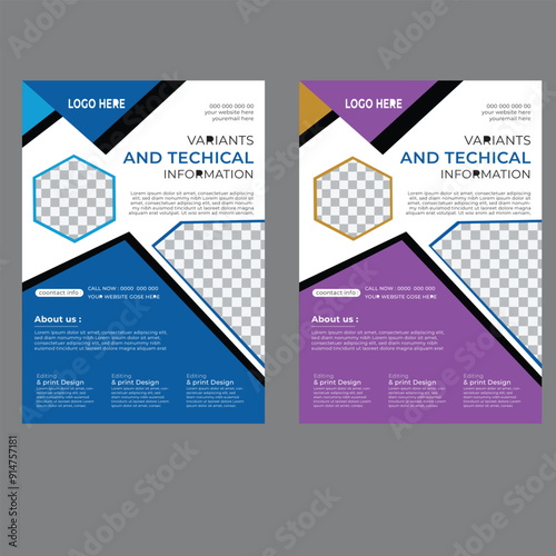 Corporate Flyer Template Brochure Design creative corporate trendy unique business marketing agency flyer magazine leaflet design with abstract geometric shape advertising template print 
