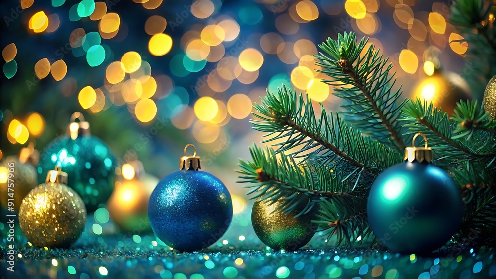 Christmas Ornaments with Bokeh Lights. Christmas Ornaments with Bokeh Lights.