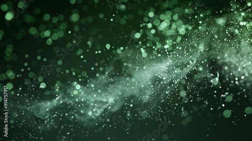 green glitter explosion isolated on transparent background