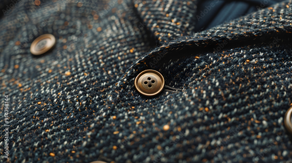 photorealistic image of a man's suit jacket, tailored to perfection from luxurious wool fabric, featuring a classic herringbone pattern and subtle pinstripes. photorealistic image of a man's suit jacket, tailored to perfection from luxurious wool fabric, featuring a classic herringbone pattern and subtle pinstripes.