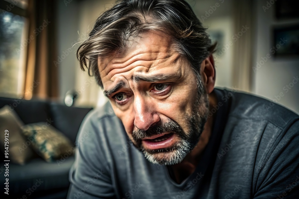 Man with Worried Expression. Man with Worried Expression.