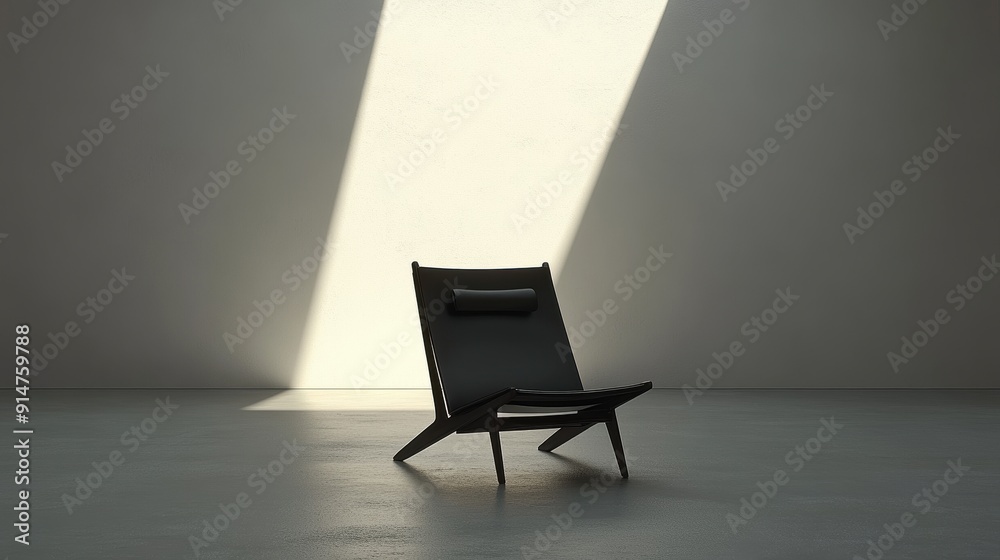 Modern Chair in Minimalist Light and Shadow