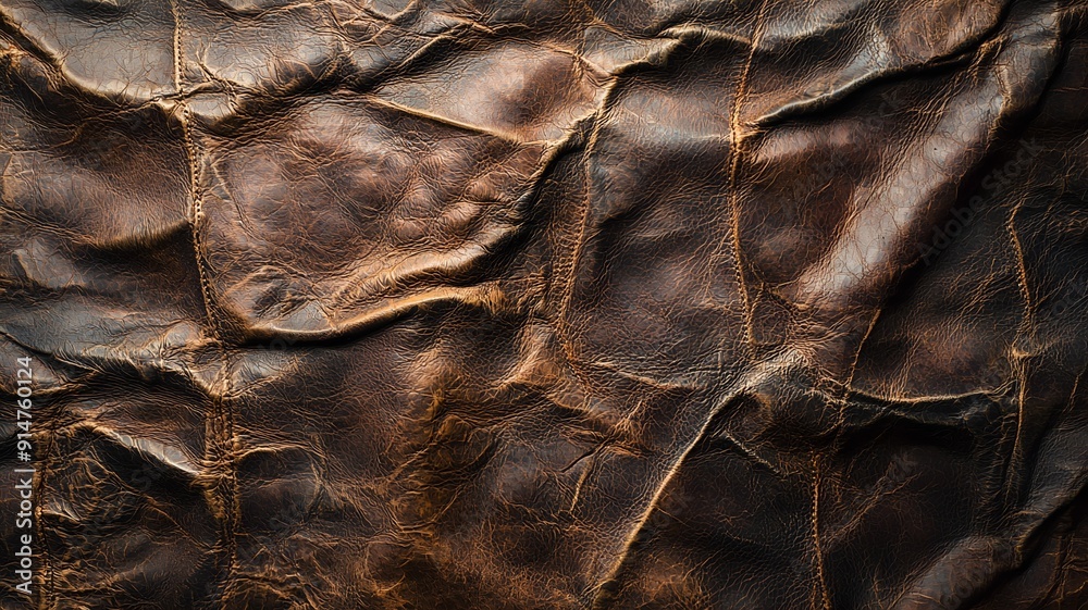 Obraz premium Brown Wrinkled Leather Texture