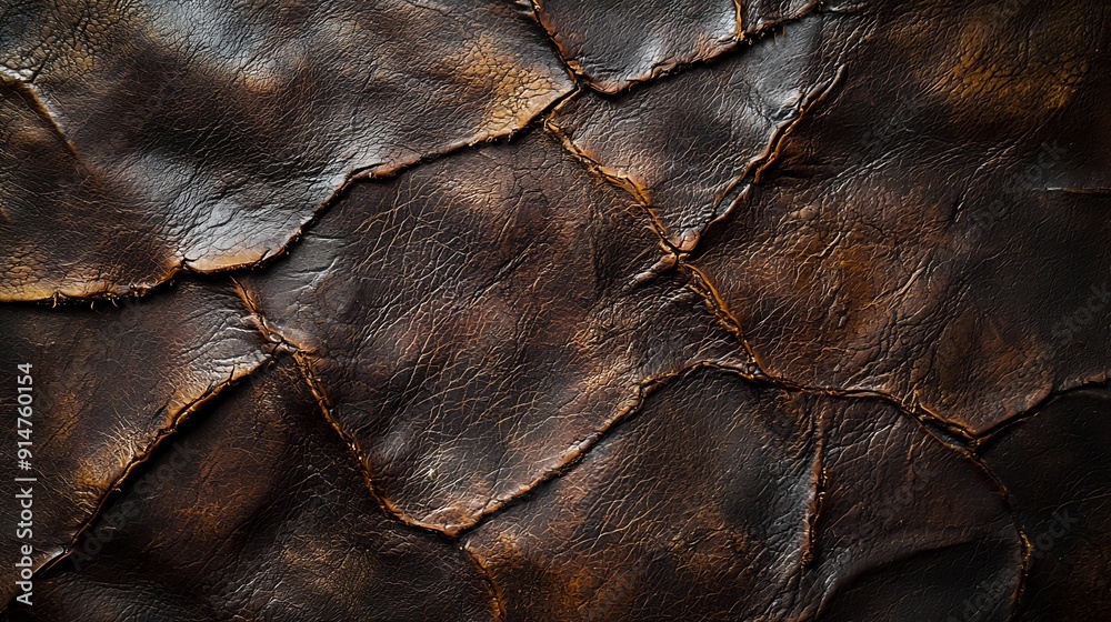 Obraz premium Brown Cracked Leather Texture